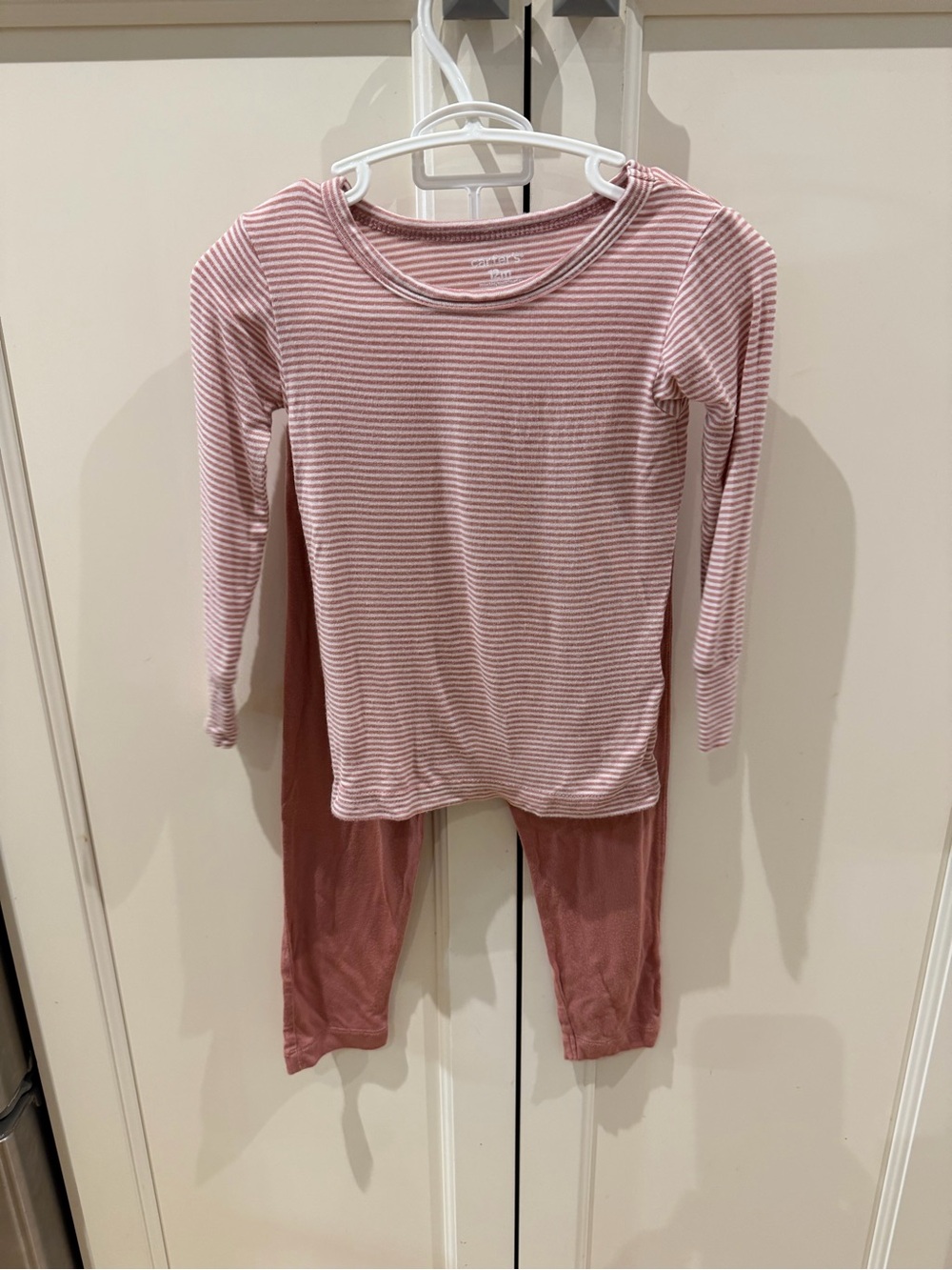 Carters 12-18m Pink Striped Long-Sleeve Pajama Set
